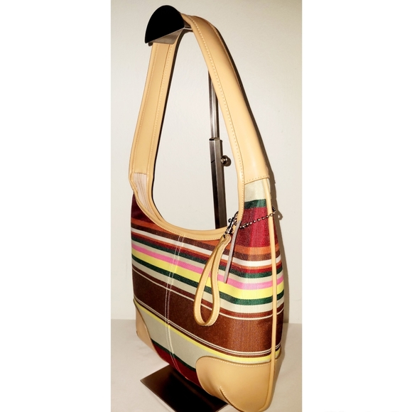 Coach Hampton Multi-Colored Striped Hobo Bag - Picture 4 of 7